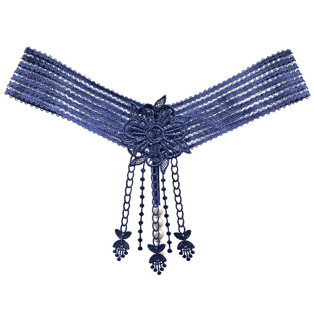 Evropské a americké sexuální kalhotky pro ženy, třecí Yin Pearl A Thread Bed Tease, horké perspektivy, vyšívané tanga pro ženy