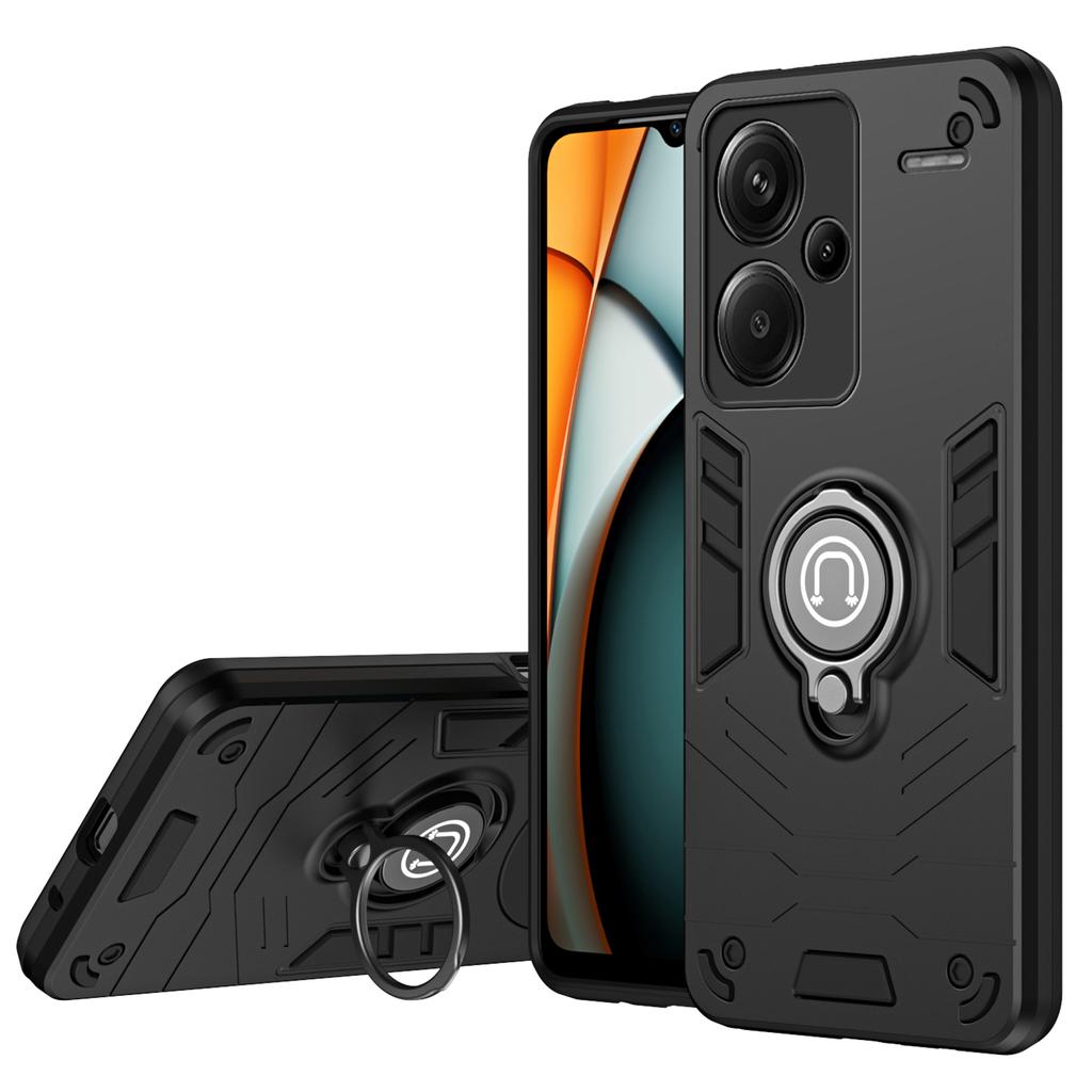 For Xiaomi Redmi Note 13 Pro+ 5G Case PC+TPU Ring Kickstand Shockproof Phone Cover