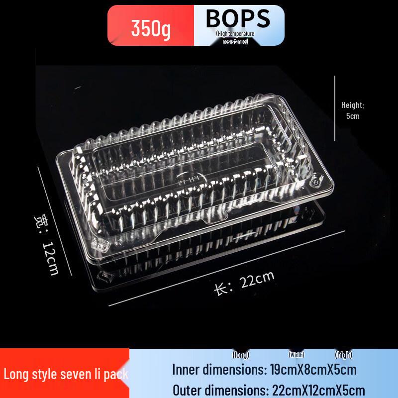 Disposable Rectangular Plastic Food Containers, 100-Pack