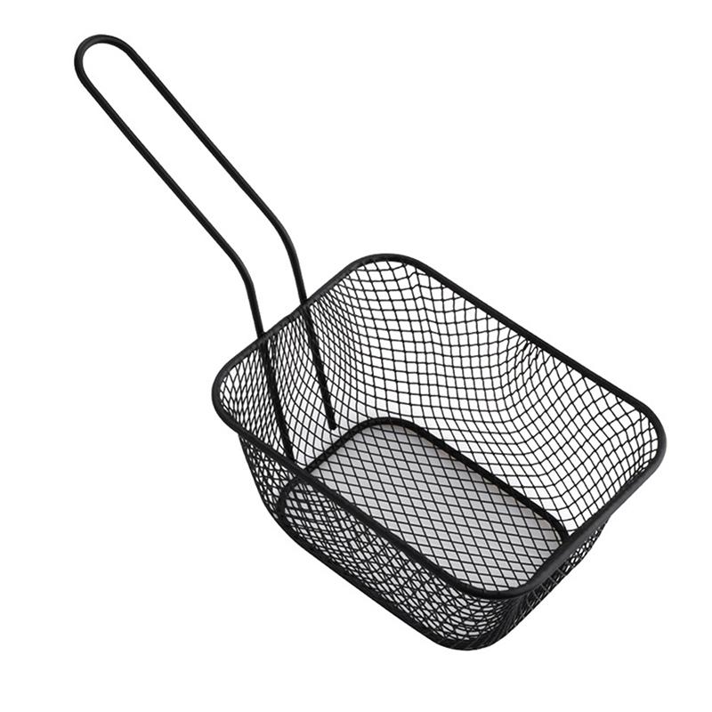 Stainless Steel Frying Basket Multifunctional Mini French Fries Frying Basket Creative Square Oil Separated Frying Basket