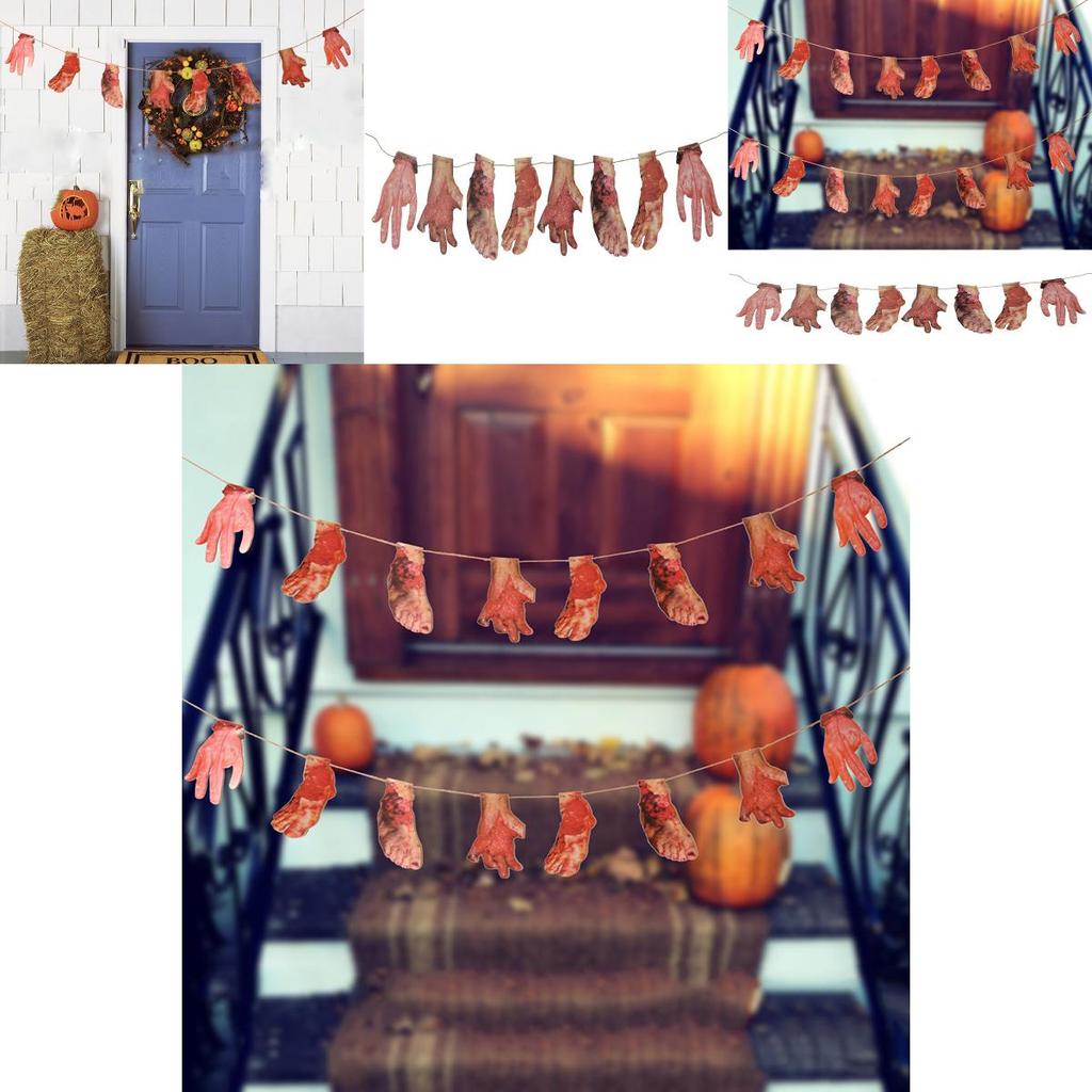 Horrifying Halloween Fake Body Parts Garland For Spooky Party Decorations