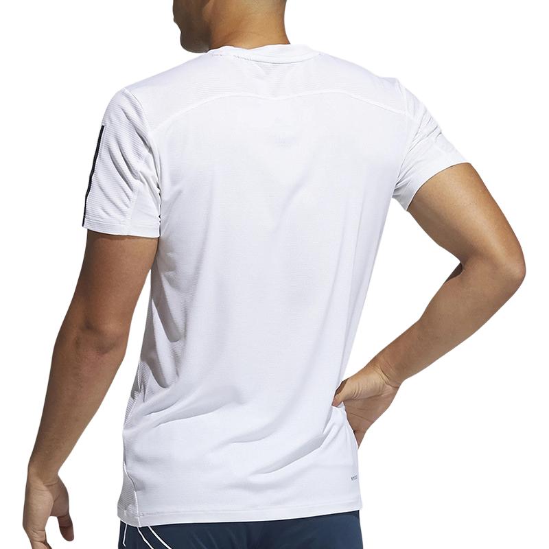adidas T Shirts Men's White Crew Neck Moderate Straight Fit GQ2164