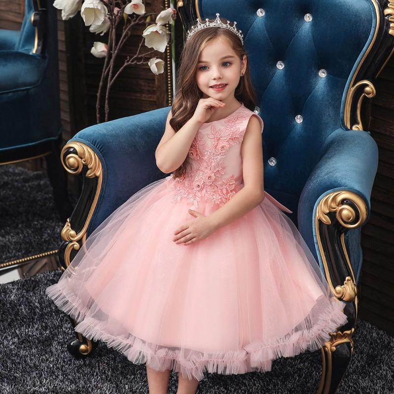 Girls Princess Tulle Tutu Dress Kids Formal Party Gown 3-8 Old