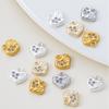 2Piece 14/18K Gold Color Plated Copper Heart Shape Pendants with Zircon for DIY Bracelet Necklace Jewelry Making Accessories