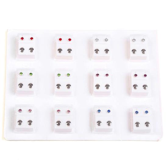 12Pairs Metal Ear Studs Earrings for Piercing Machine Ear Piercing Tool Kit