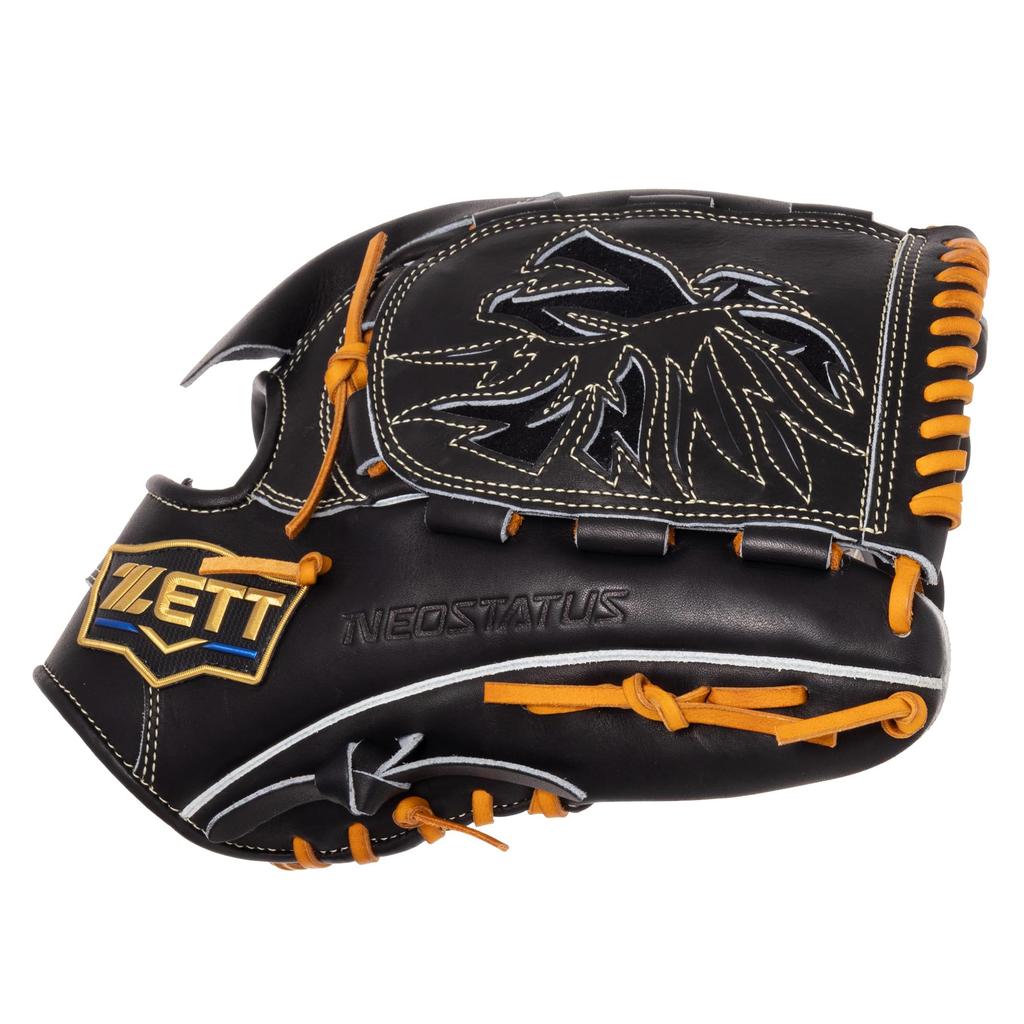 ZETT Neo Status Soft Baseball Black x Oak Size BRG312611 Glove, Pitcher's Glove, Right-Handed Throw, Brown, 4,