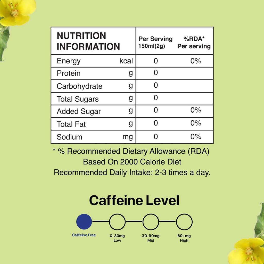 BLUE TEA - Mullein Tea - 30 Tea Bags - Plant Based | SUPER ANTIOXIDANT | For Immunity, Lung Detox, Respiratory Health | Caffeine Free - Leaf
