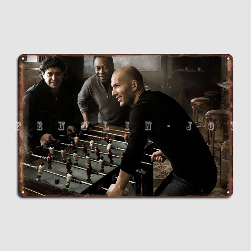 

Maradona Pele Zidane Metal Plaque Poster Wall Decor Design Cinema Pub Tin Sign Posters 20x30cm