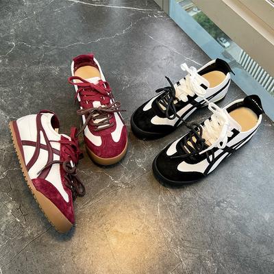 Leather German Training Shoes Women's 2026 Spring and Summer Flat-bottomed Sports Forrest Gump Shoes Women's Shoes Retro Shoes Women's