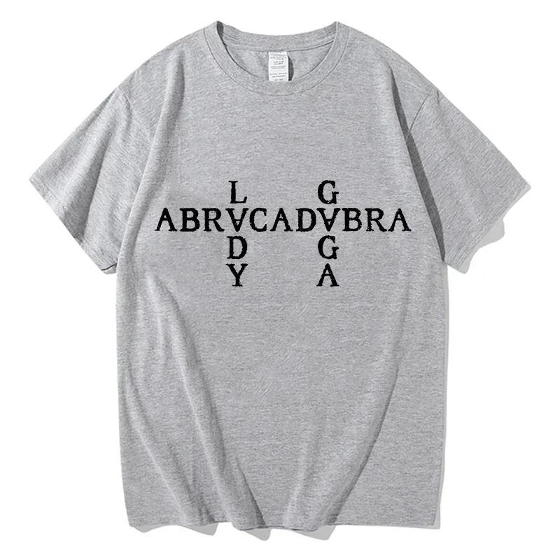 

2025 Lady Gaga Abracadabra Tshirts Pure Cotton Fashion T-shirt for Men and Women Vintage Unisex Clothing Summer Pure Cotton Tops 4XL