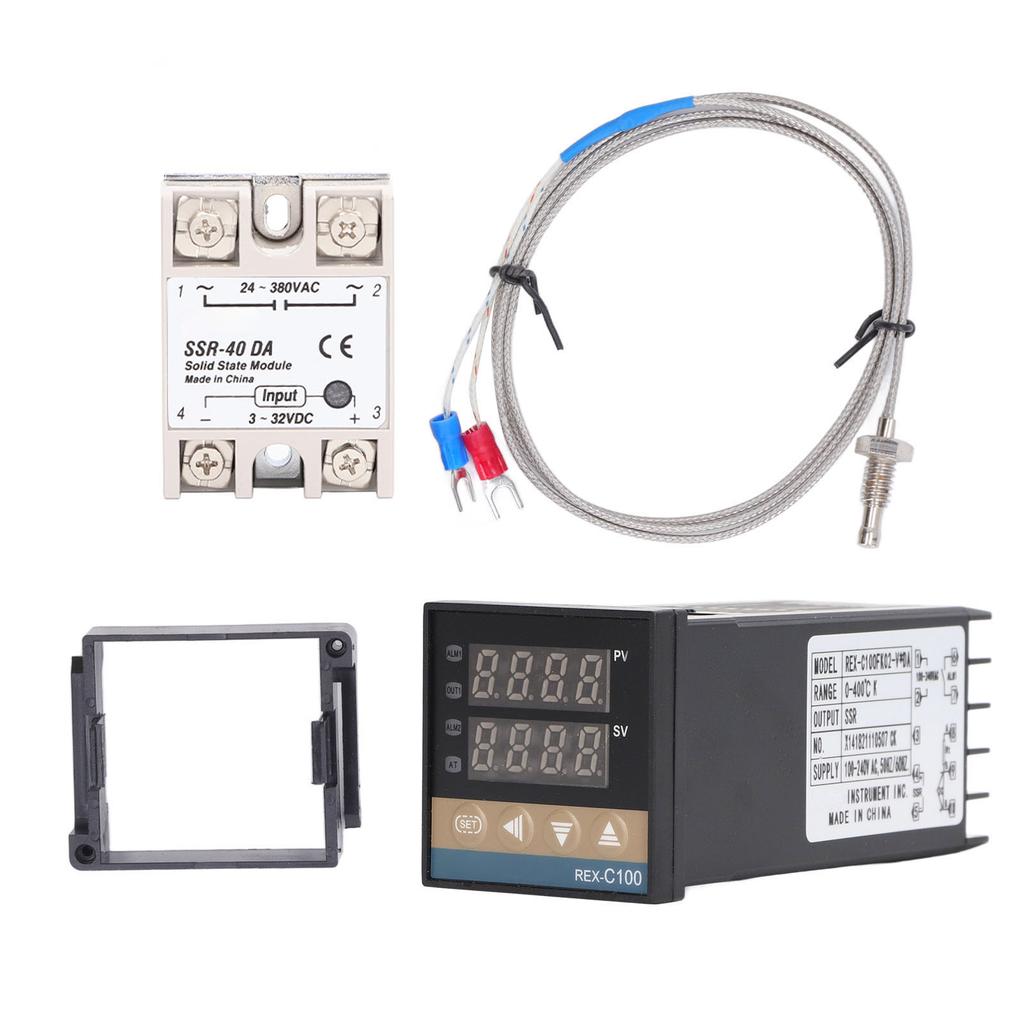 Digital PID Thermostat Kit Waterproof High Accuracy Professional PID REX C100 Temperature Controller for Farm 100V‑240V