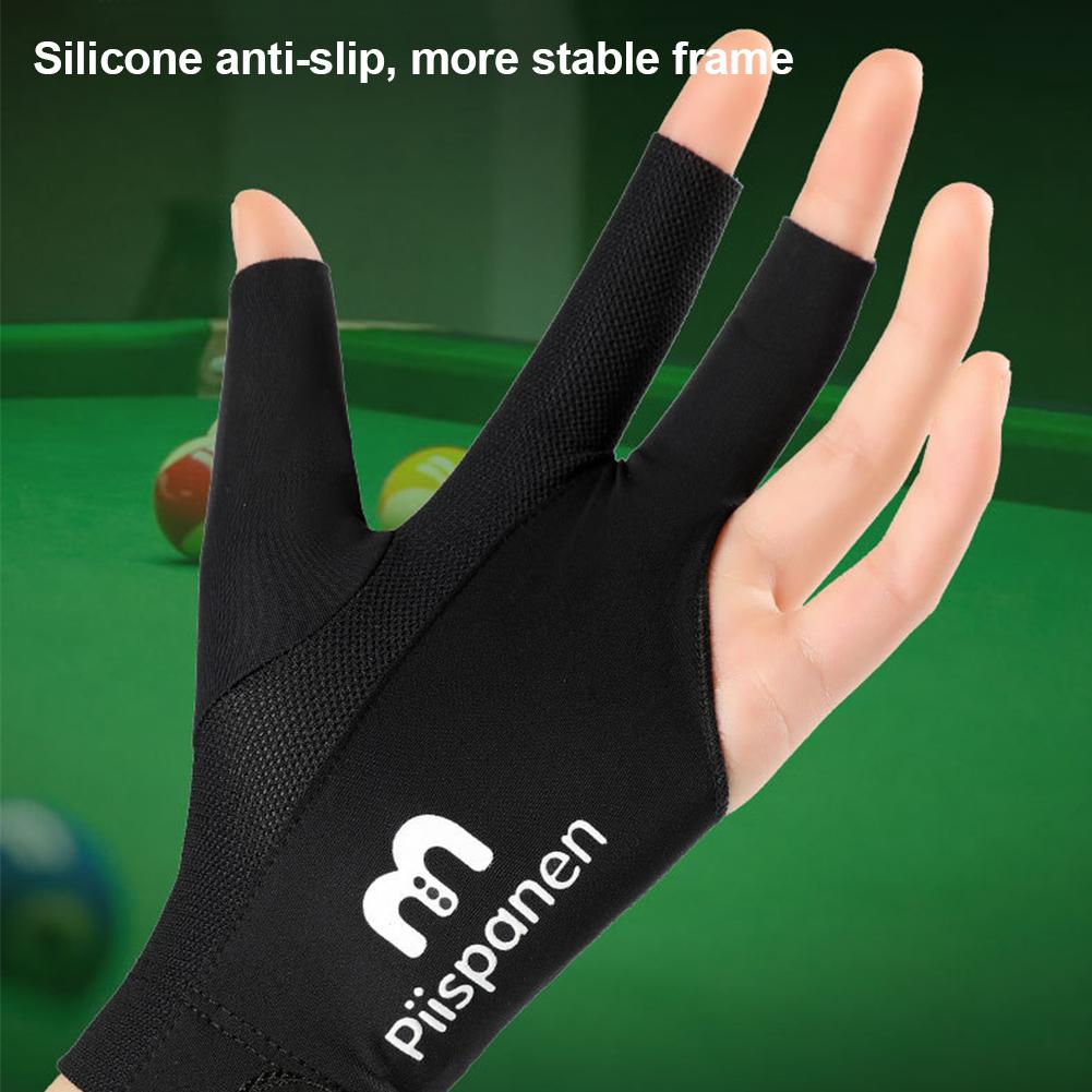 1PC Three-Finger Billiard Gloves Stitching Design Breathable Non-Slip Self-Adhesive Cloth Fixed Gloves Billiard Supplies