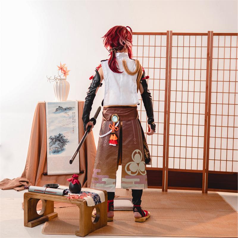 ROLECOS Game Shikanoin Heizou Cosplay Costume Brown Men Cosplay Costume Halloween Top Pant Uniform Full Set