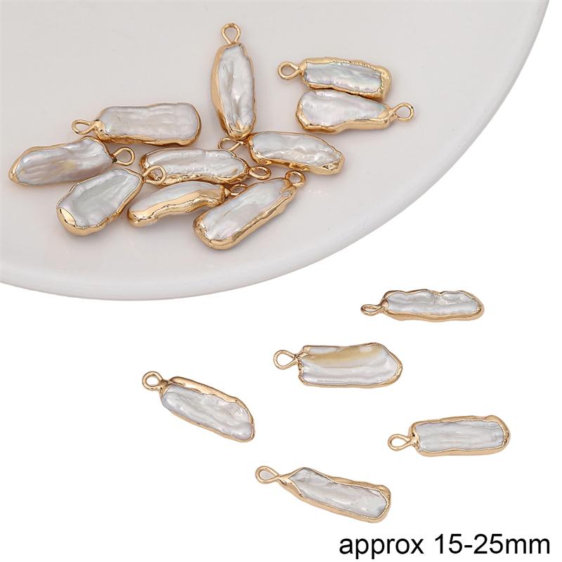 Natural Freshwater Pearl Irregular Gold Edging Single Hanging Style For DIY Necklace Bracelet Earrings Jewelry Making