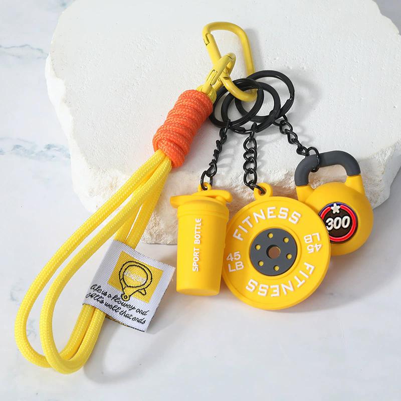Bag Charm Dopamine Barbell Plates Kettlebell Simulation Dumbbells Creative Fitness Bag's Pendant Gifts