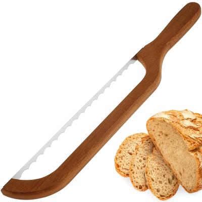 2025 Coupe-pain en bois chaud sans chute Sac de cuisson Coupe-baguette Gâteau Couteau à pain grillé dentelé Scie à bois pour couper le pain