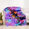 Neon Birthday Celebration Blanket Warmthful Decor Perfect for Seaside Office Chair Picnics Four Seasons Multipurpose Playful Design