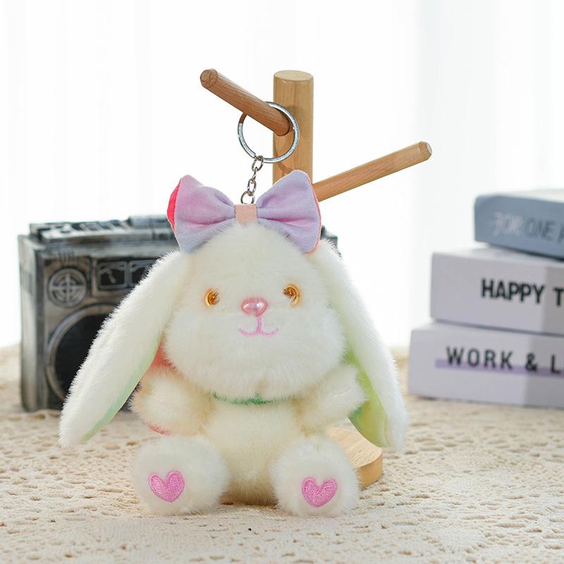 Cartoon Plush Toy Rabbit with Lop Ears Cute Stuffed Bunny Doll Backpack Pendant Gift