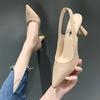 Spring and Summer Footwear Plus Size Pointed High-heeled Stiletto Sandals Women's Shoes with Shallow Heels