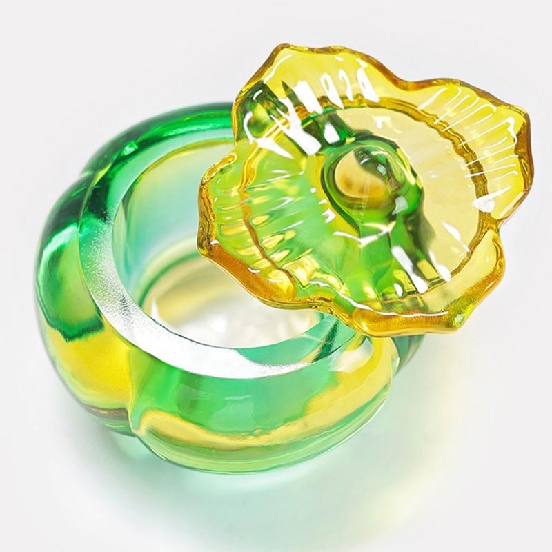 Pumpkin Shape Nail Dappen Dish for Acrylic Nails Glass Crystal Acrylic Powder Holder with Lid Dappen Dish Cup