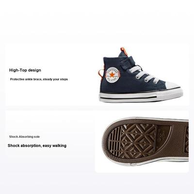 Chuck Taylor All Star Easy On Utility Runde Zehe Stoßdämpfend Atmungsaktiv High Top Lauflernschuh Baby Sneaker Marineblau A07701C