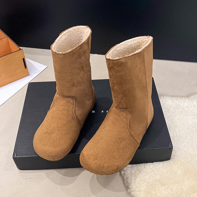 

Women s thick bottom hairy mouth winter lightweight warm padded snow boots non-slip wear-resistant casual sneakers cotton boots 41