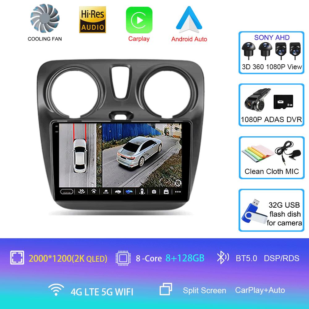 Android 14 Video Playe Carplay Auto WIFI+4G For Renault Lodgy Dacia Dokker 2012-2020  Car Radio Multimedia Navigation GPS Stereo