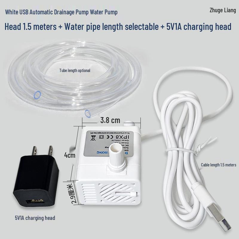 Ultra-Leise Smarte Pumpe: Automatischer Start/Stopp, Trockenlaufschutz, Automatische Abschaltung bei Wassermangel, USB-Entwässerung, Ideal für Klimaanlagen.