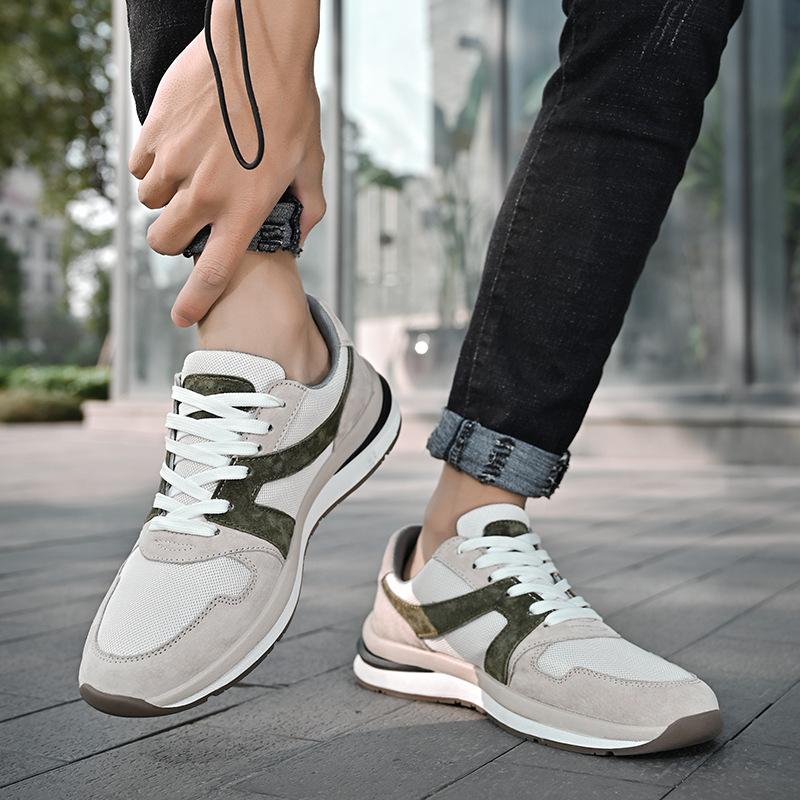 Men's Shoes New Spring and Summer Men's Casual Fashion Shoes Men's Leather Breathable Comfortable Mesh Shoes Sports Tide