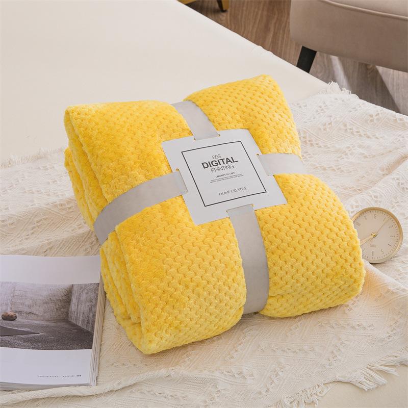 Blanket Blanket Coral Fleece Blanket Winter Solid Color Flannel Pineapple Plaid Blanket Cross-border Sofa Blanket Car Lunch Break Blanket