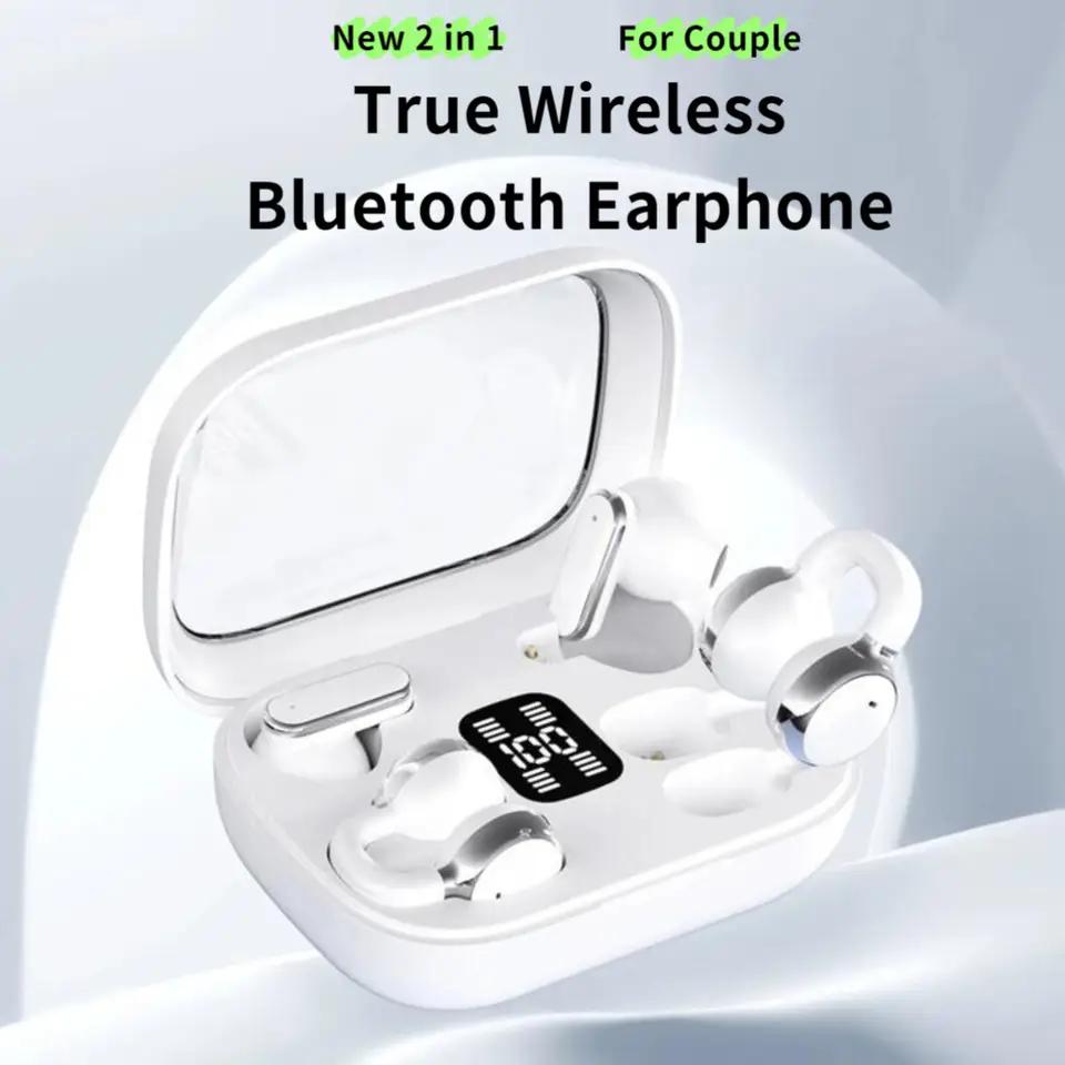 Bluetooth 5.4 Bone Conduction Sleep Earphones Couples Dual Pair In One Noise Reduction Hifi Sports Power Digital Display Earbuds