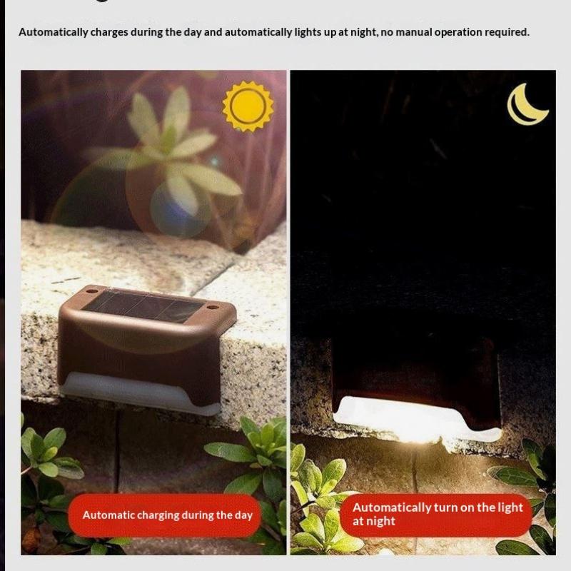 1/4 Pcs Led Solar Deck Light Outdoor Ip44 Waterproof Solar Power Garden Lamps For Railing Stairs Step Fence Yard Patio Pathway