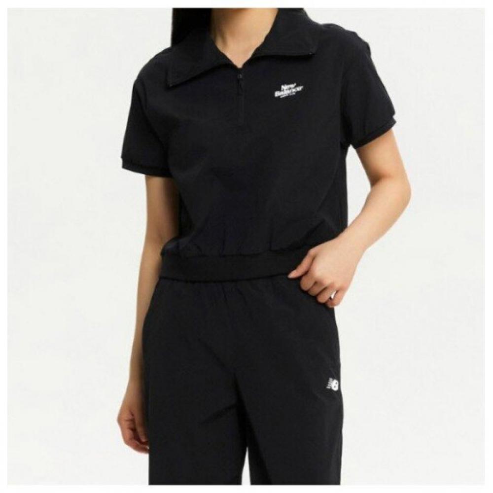 

New Balance Футболка с коротким рукавом Frozen тканевая эластичная воротник на половину молнии Nbnfe3w612 19 Black series/85