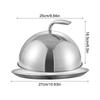 Stainless Steel Steak Cover Round Dish With Lid Oil Proof Meal Cover Kitchen Cooking Tools Teppanyaki Dome Dish Home