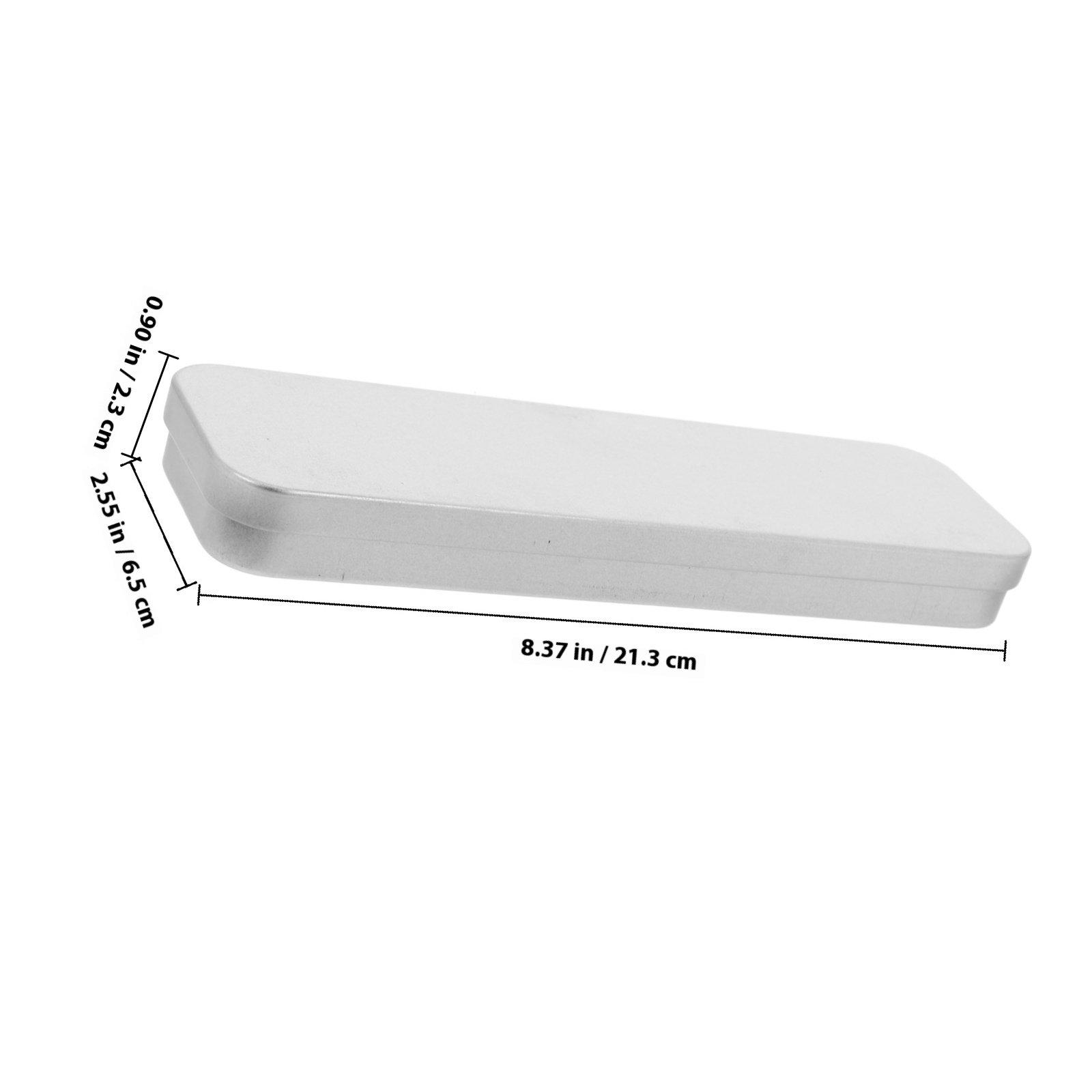 2Pcs Tinplate Pencil Boxes Waterproof Rectangular Stationery Organizer Portable Students Pen Holder Tinplate Pencil Box серебряный