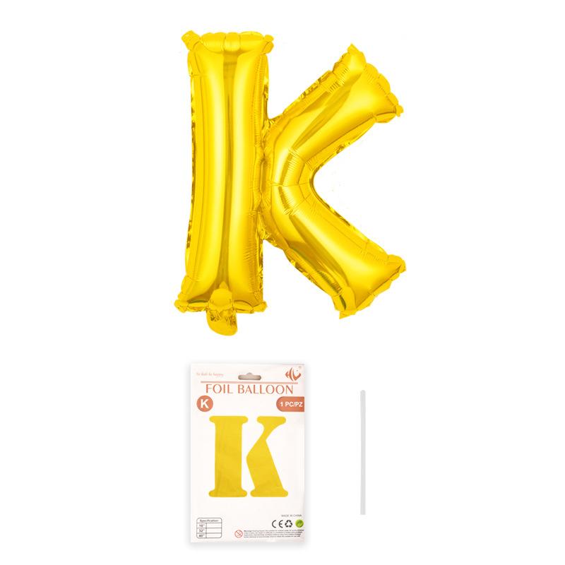 Independent Paper Card Packaging 16-Inch English Letter Aluminum Film Balloon Birthday Party Decoration Arrangement Aluminum Foil Balloon