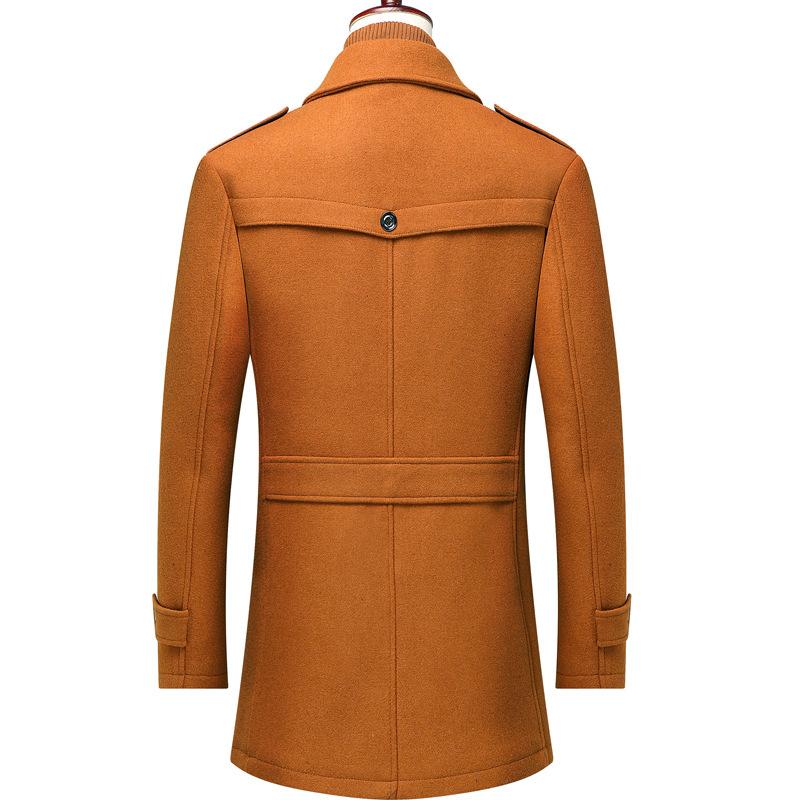 Men's Mid-Length Wool Blend Overcoat - Thickened Winter Coat