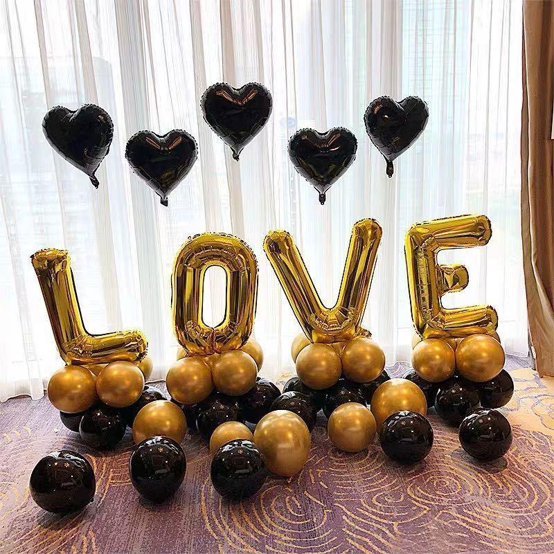 Honeymoon Room Wedding Scene Decor Set: Love Letter Balloons & Transparent Boxes