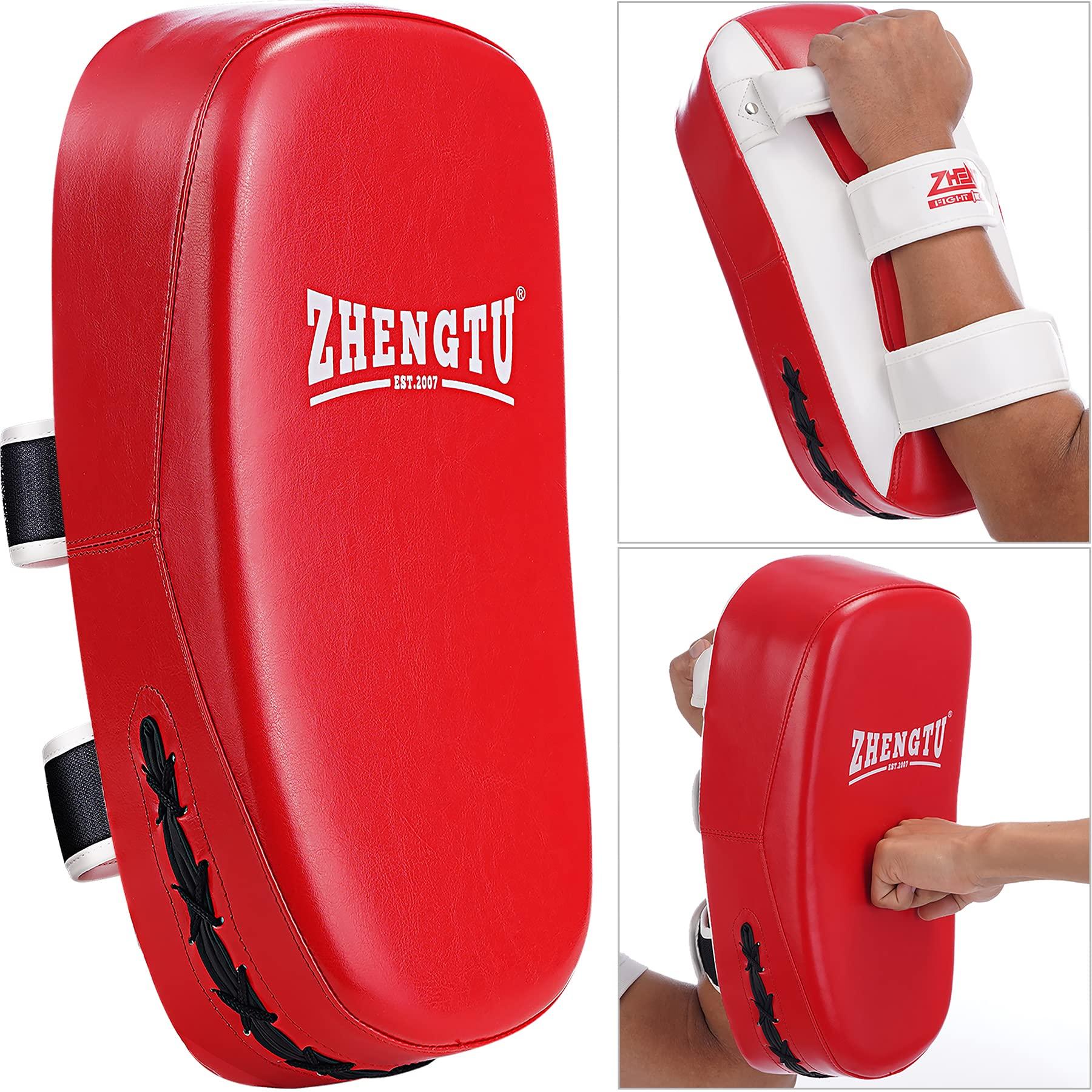 

ZHENGTU Kick Punching Boxing Martial Boxing and Mitts, Mitts, Mitts, Lightweight, Arts, Karate, Training, Practice, Exercise… (Red White)