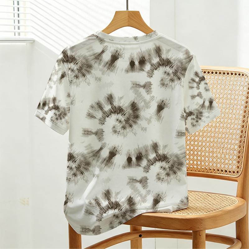 Women's Basic Round Neck Short Sleeve T-Shirt Minimalist Tie Dye Soft Top for Daily Casual & Loungewear