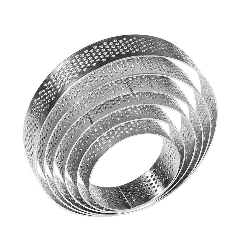 6PCS 5/6/7/8/9/10CM Diameter Baking Mold Stainless Steel Cake Tart Ring (BPA-Free, No FDA) A