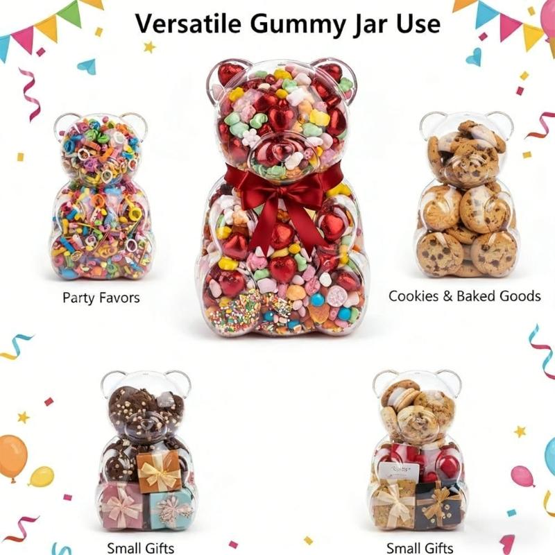 Bear Shape Candy Storage Container Craft Of ABS Plastic With Tight Seal Lid For Kitchen Organization