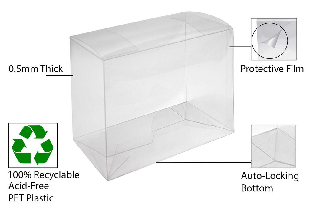 Viturio Plastic Box Protector Case for Funko and VYNL Clear Pop! 2-Packs Figures, 0.50mm (5-Pack)