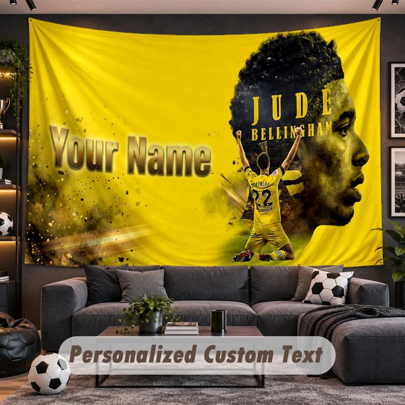 Wall Hanging Tapestry Custom NameJude Bellingham Pattern Personalized Printed Fabric Wall Decor