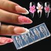 3D-Blumen-Silikon-Nagelform Lilien- & Hibiskusblüten-Schnitzschablone Gel-Nagellack-Schablonen für Frühling-Sommer-Maniküre-Dekor