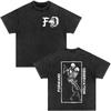 25SS High quality Vintage Rock Red Chili Printed Band Short Sleeve Heavy Washed Cotton Loose Casual Oversize Street Pop T-shirt