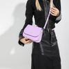 Trendy Saddle Shoulder Bag Women PU Leather Crossbody Bag Simple Solid Color Flap Messenger Bag