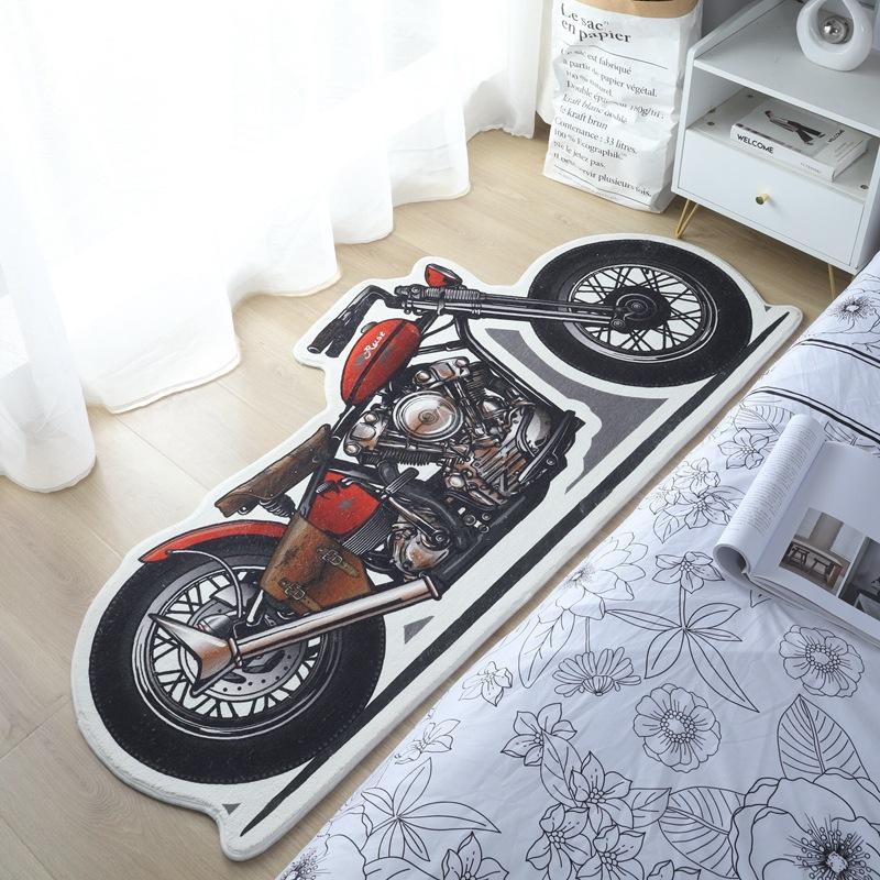 Cashmere Special-Shaped Carpet Home Creative Decoration Living Room Bedroom Bed Blanket Trend Motorcycle Floor Mat