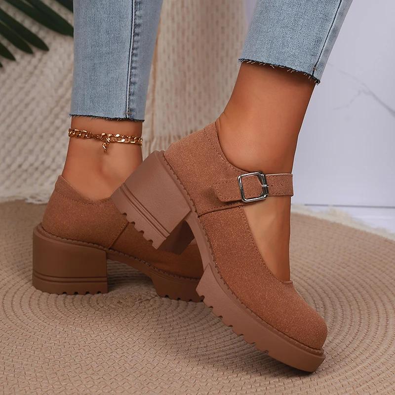 Fashion Patent Leather High Heels Mary Jane Shoes for Women Fashion Buckle Strap Platform Pumps Woman Japanese Thick Heel Lolita Shoes