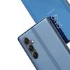 View Window Mirror PU Leather Case for Samsung Galaxy A34 5G,Stand Electroplating Phone Cover